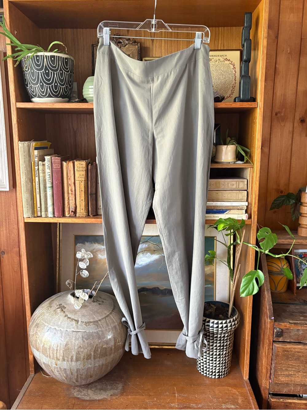 Sarah Pacini Cotton/Silk Wide Leg Bottom Tie Pant 3 (L)